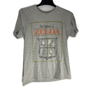 Nintendo Legend of Zelda Original Box Art Logo Graphic T-Shirt Gray S
